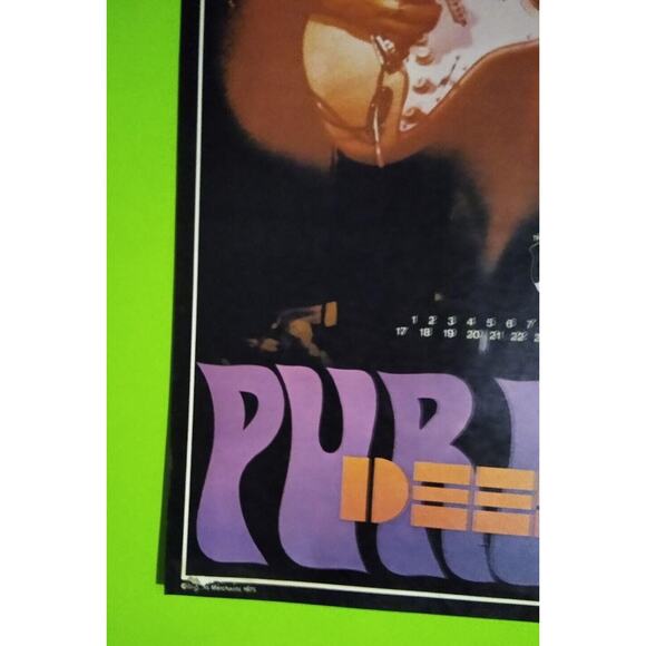 DEEP PURPLE Vintage Hard Rock Heavy Metal Poster Richie Blackmore 1975 Vintage - Picture 5 of 6